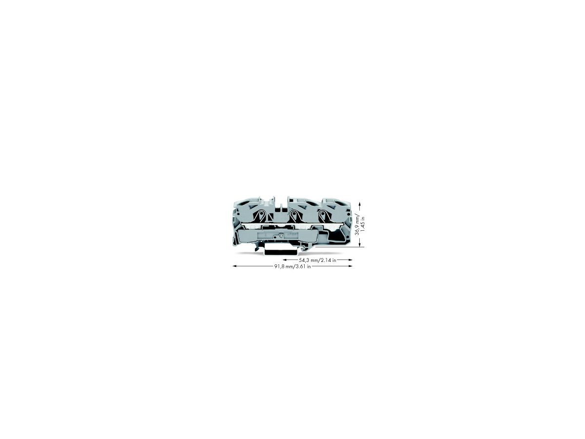 Durchgangsklemme WAGO TOPJOB-S 16mm² 3L grau Serie 2016