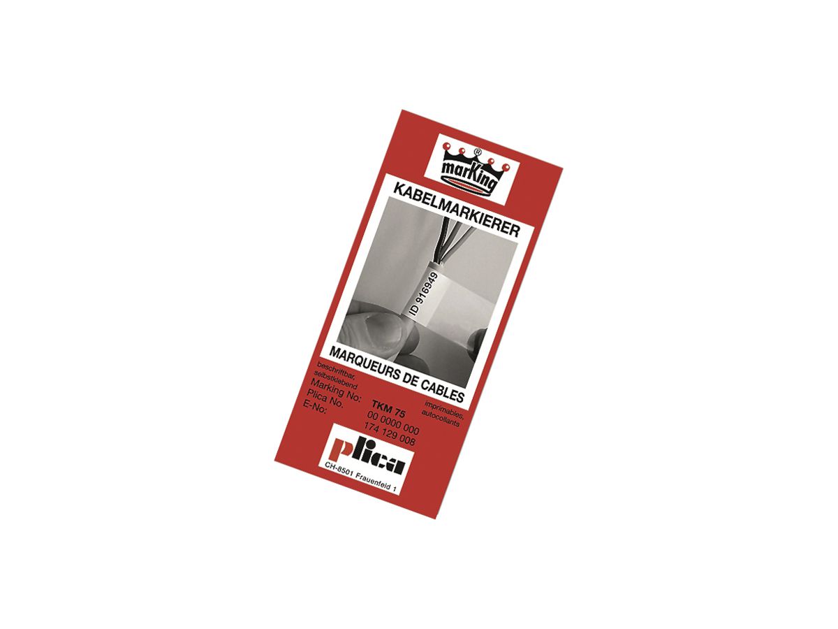 Bezeichnungskarte TEK 19×11mm gelb mit 440 Stk