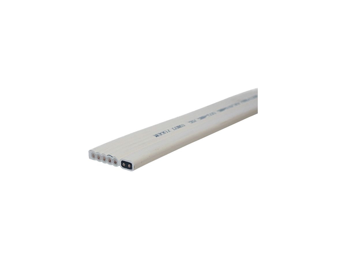 Flachkabel Woertz Combi 5×2.5+2×1.5mm² halogenfrei weiss Cca