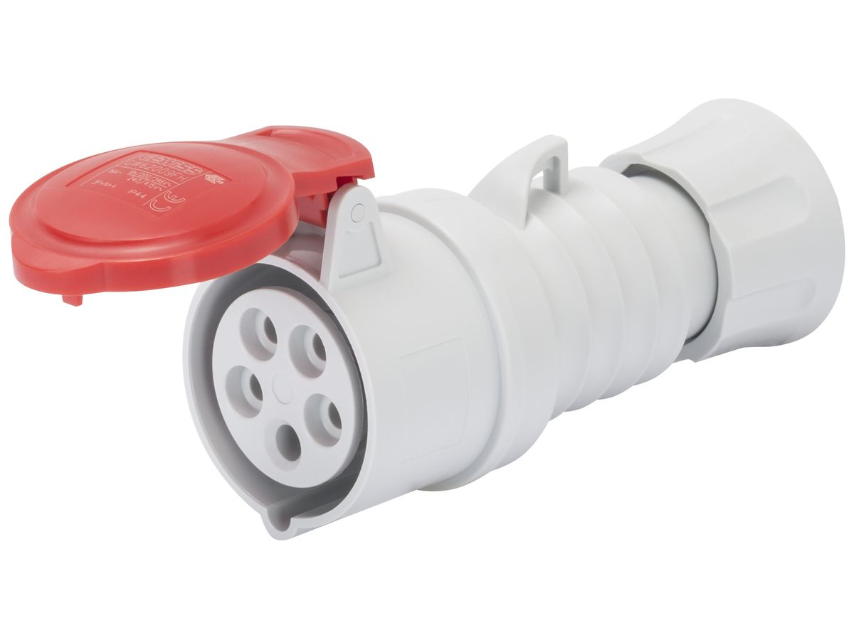 Kupplung CEE Gewiss 309 HP 5P 16A 400V 6h rot IP44 schraublose Klemme