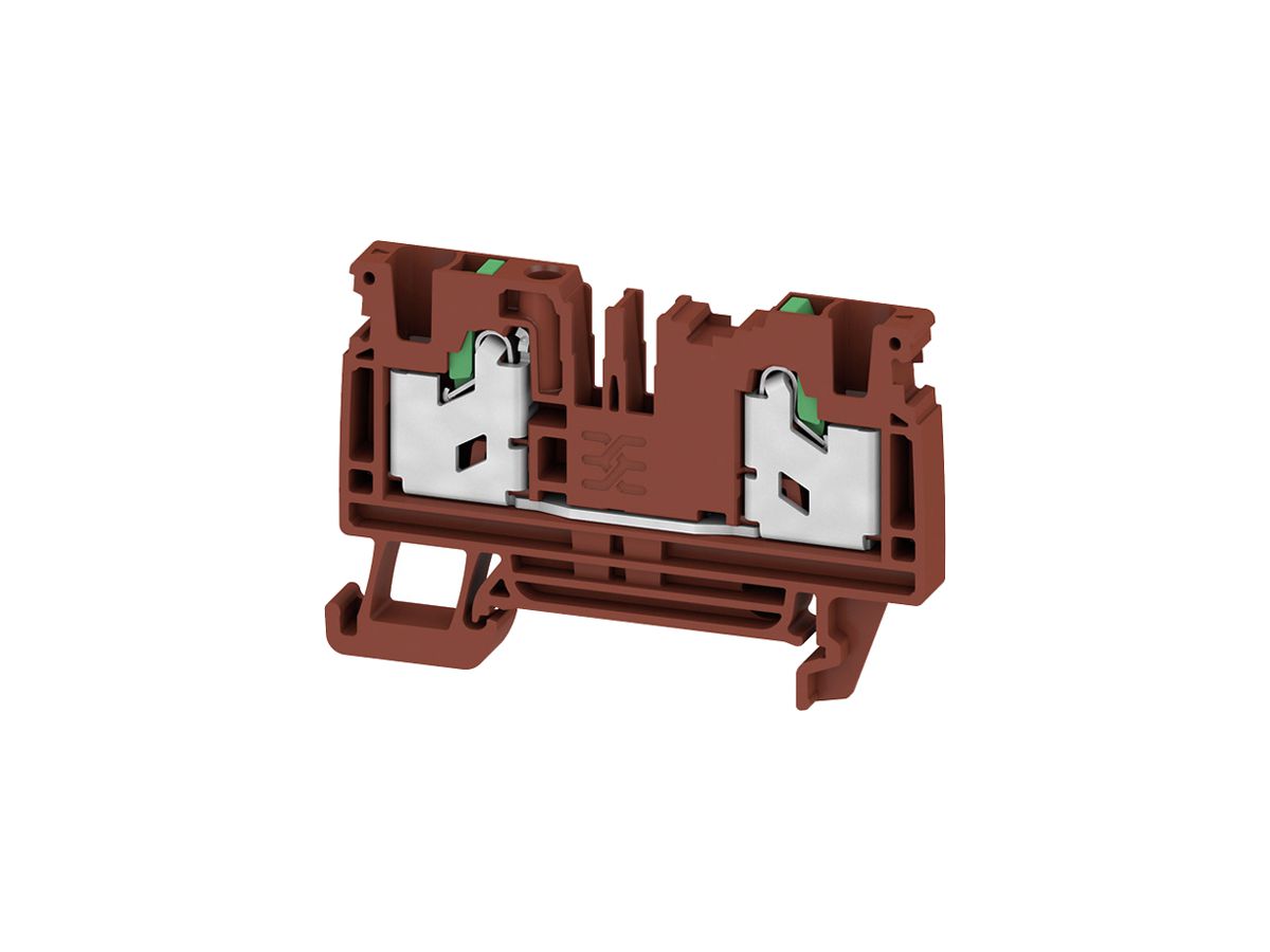 Durchgangs-Reihenklemme WM S2C 4mm² 32A 1000V SNAP IN 2×1 TH35 br