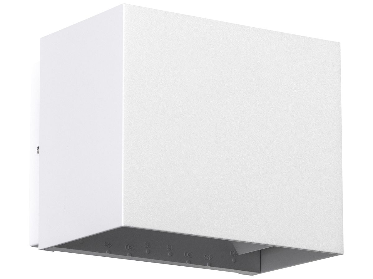 LED-Wandleuchte DOTLUX BEAMO IP65 120×97×100mm 10W 3000K 15…120° weiss