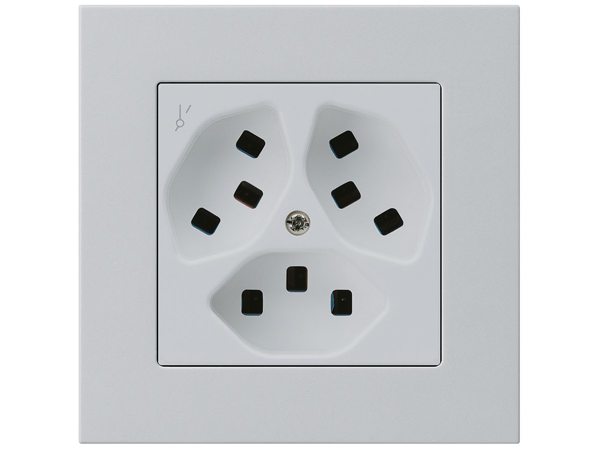 UP-Steckdose Hager kallysto.pro 3×T23 1×S C lichtgrau