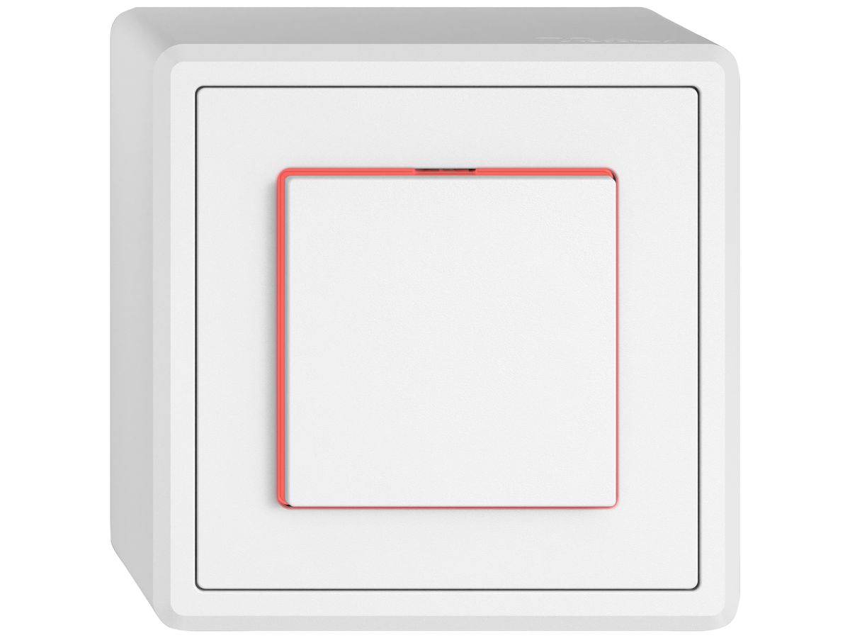 AP-Drucktaster EDIZIO.liv SNAPFIX® ARL/1P Seitenbeleuchtung rot ws