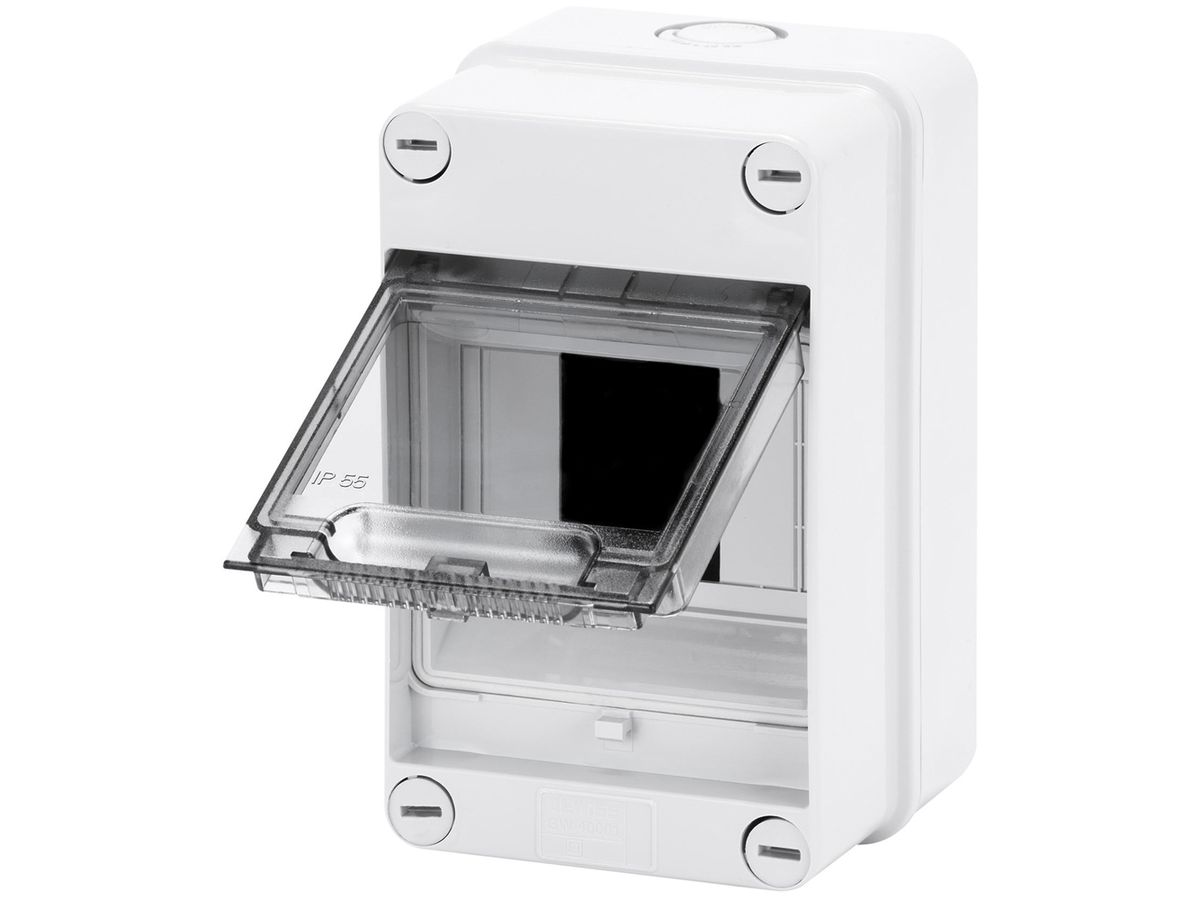 AP-Kleinverteiler GEWISS 40CDK, 1-reihig 4TE, 105×170×98mm, IP55, grau