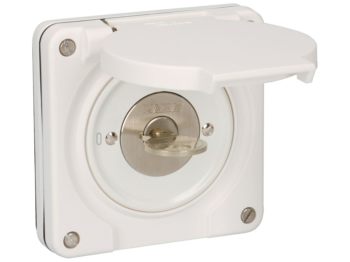 UP-Schlüsselschalter AWAG NEVO Ausschalter 1-polig 20A 690V 87×87mm weiss
