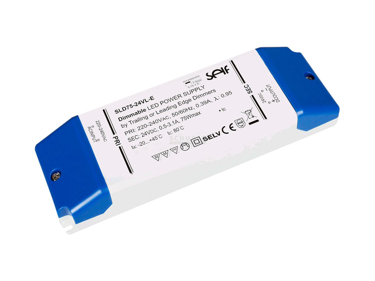 Netzteil DOTLUX, für LED Streifen, 75W, 24VDC, 0.5…3.1A, 124×82×23mm, IP20