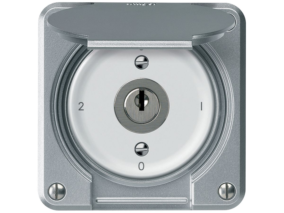 Schlüsselschalter robusto Umschalter 16A 250V 86×86mm Aluminium