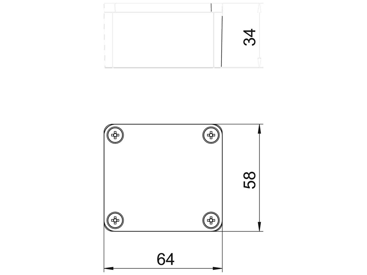 Leergehäuse BET Mx CR3 64×58×34mm Alu IP66 grau