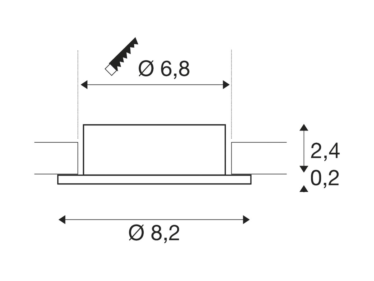 Einbaurahmen SLV NEW TRIA 68 Aluminium Ø82×26mm weiss