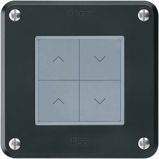 KNX-Storentaster Hager BA robusto A 4-fach 86×86mm schwarz