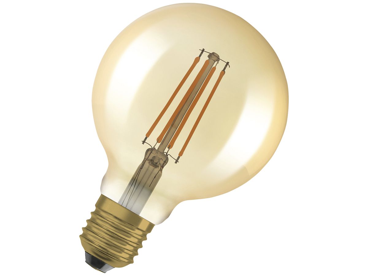 LED-Lampe LEDVANCE VINTAGE GLOBE E27 6.5W 725lm 2400K DIM Ø95×135 klar gold 2Stk