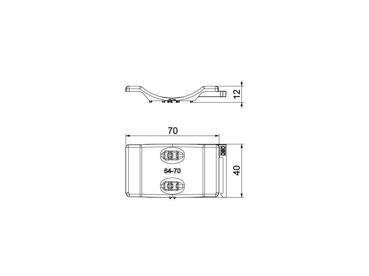 Gegenwanne Bettermann kombinierbar zur Doppelwanne 64…70mm, PP, lichtgrau