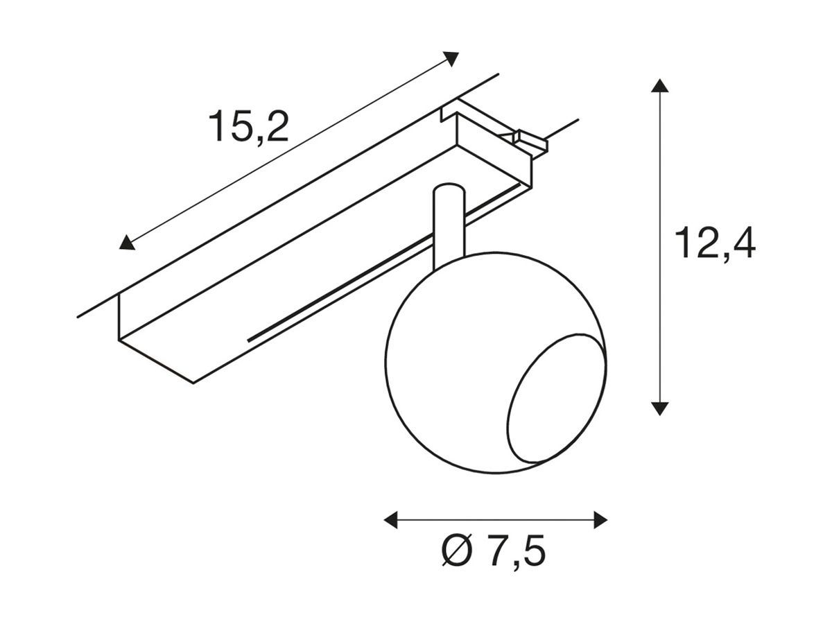 LED-Spot SLV LIGHT EYE 2.0 11W 1200lm 3000K MB AD1PH 160×75×110mm schwarz