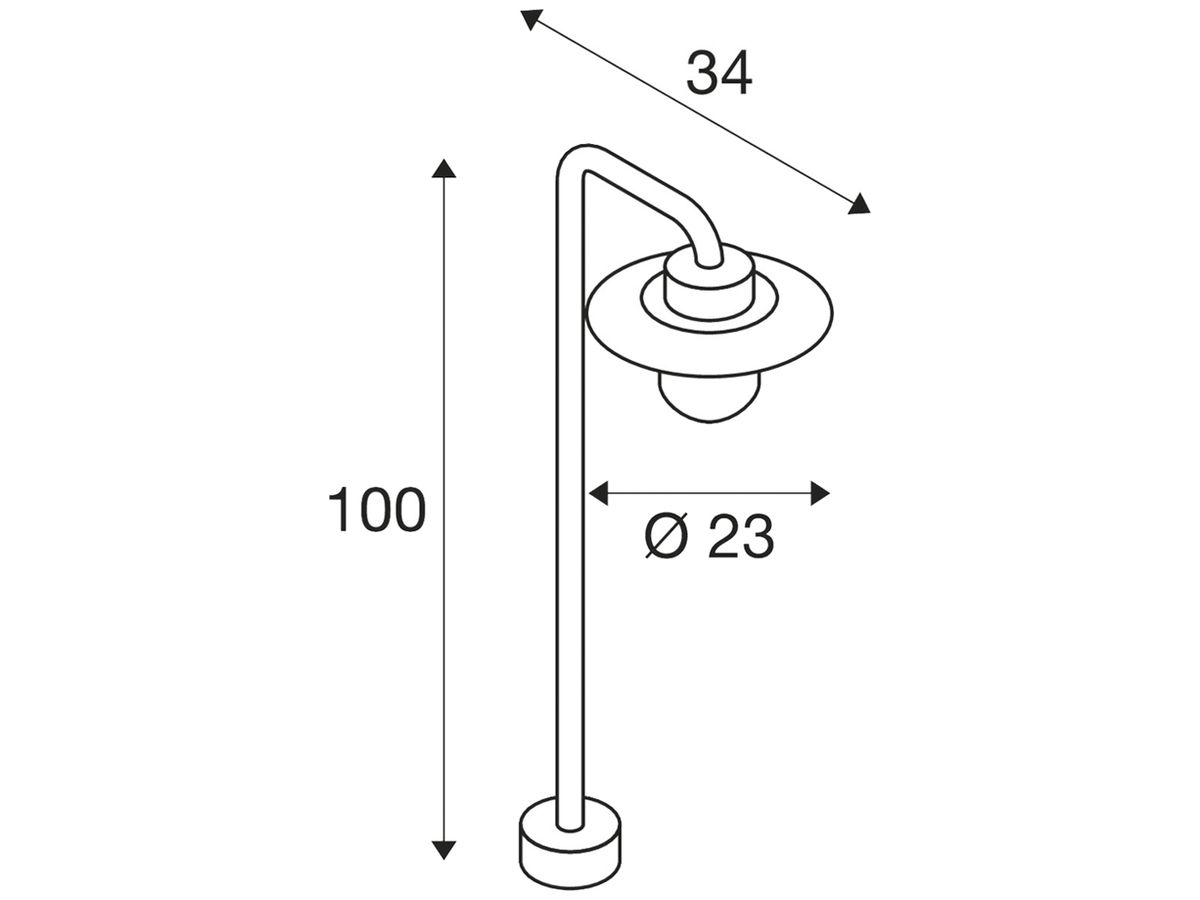 Pollerleuchte SLV MOLAT POLE E27, 60W, IP44, anthrazit, 1000mm