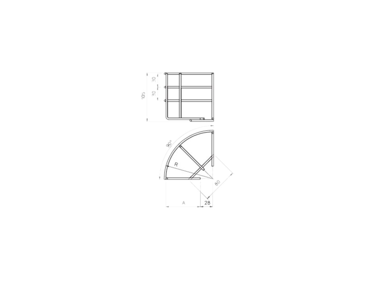 Bogen 90° Bettermann 105×600mm verzinkt
