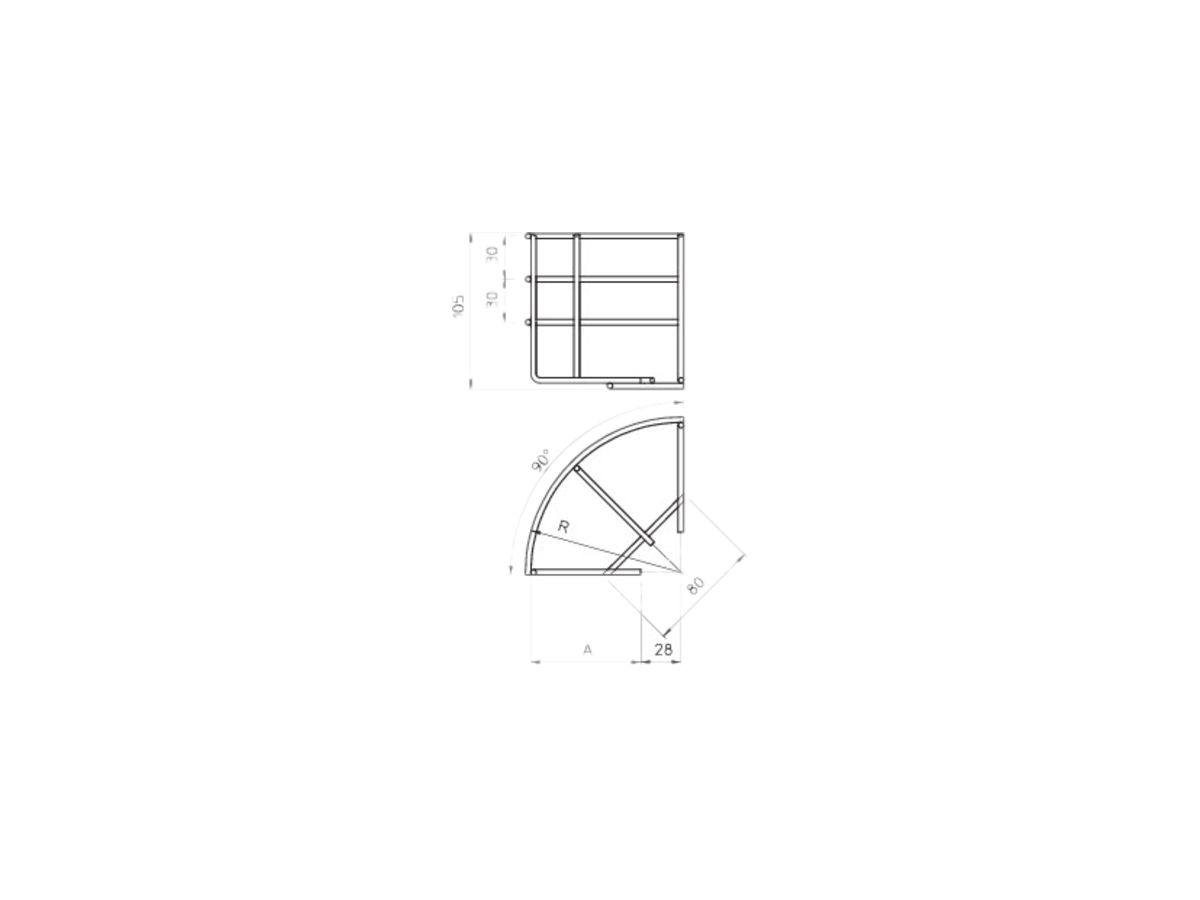 Bogen 90° Bettermann 200×105mm PE