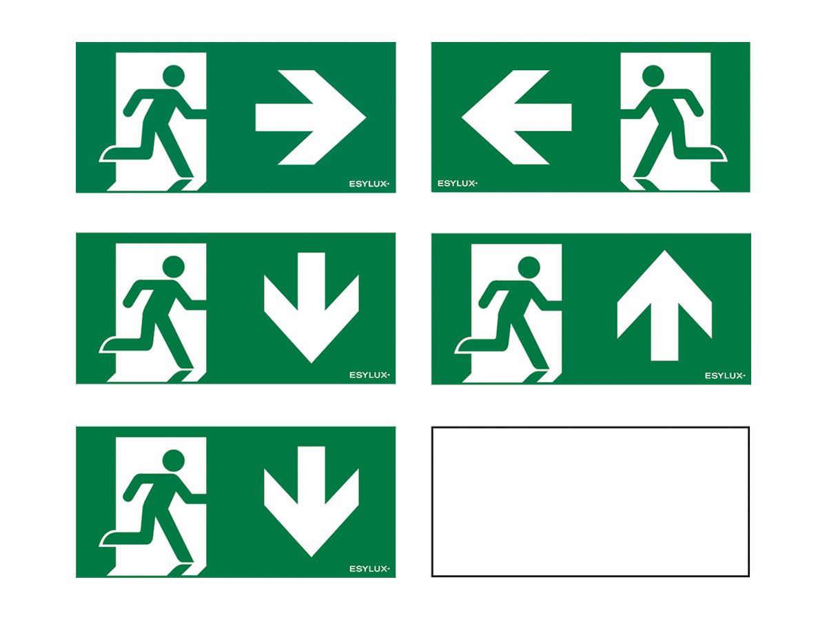 Piktogramm-Satz ESYLUX SLE 23m Pfeil R/L/2×U/O 250×120mm