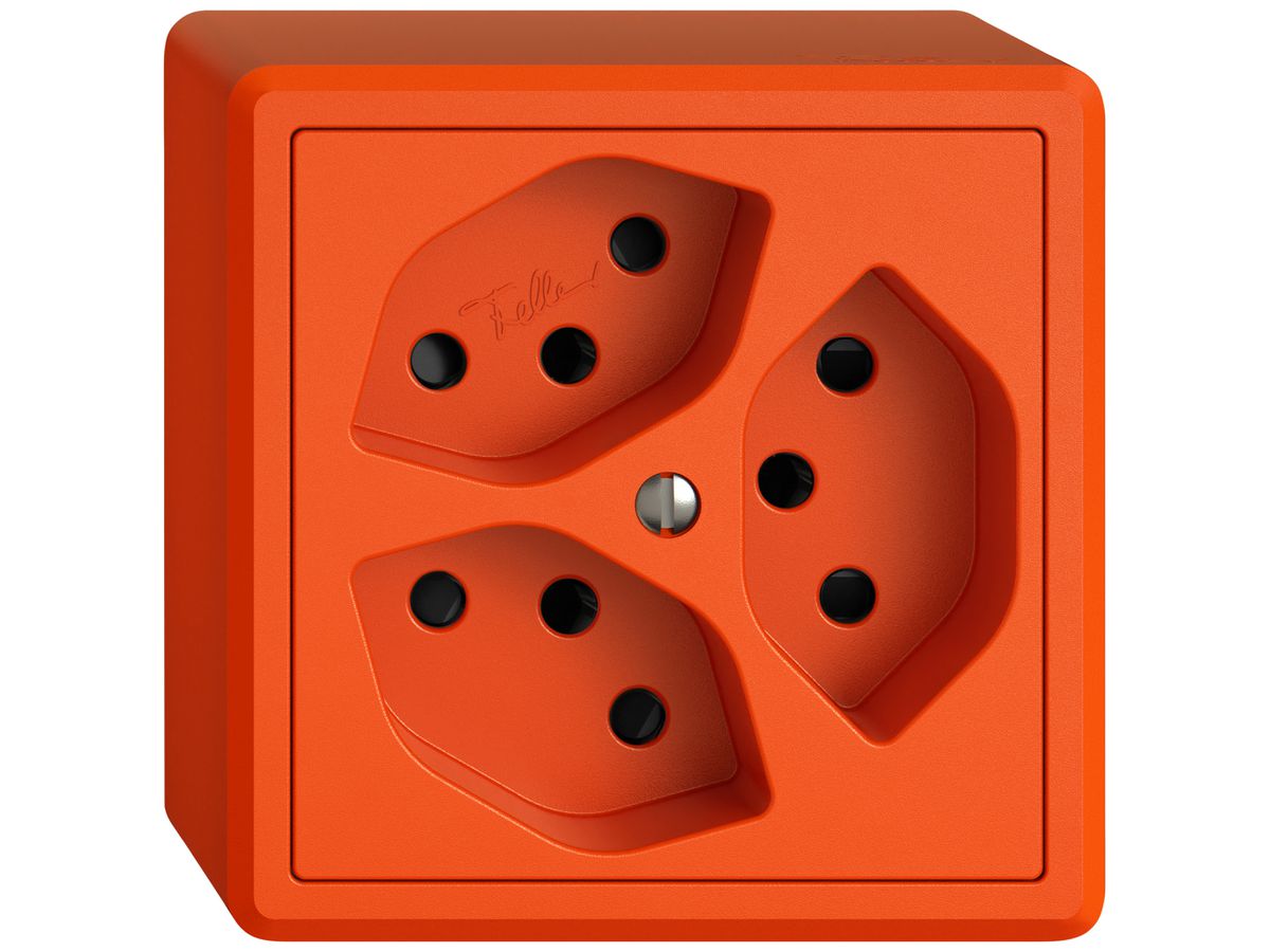 AP-Steckdose EDIZIO.liv SNAPFIX® 3×T13 mit Shutter or