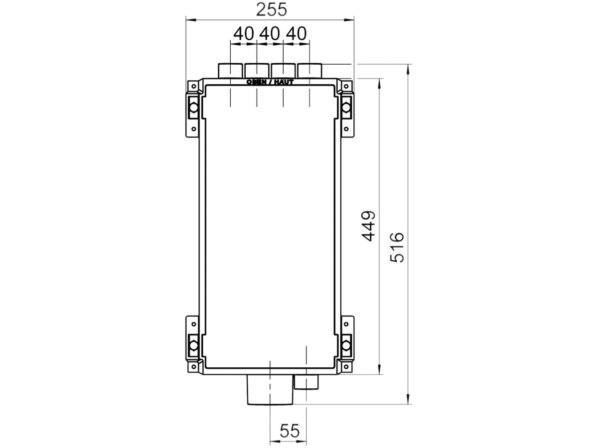 Einlasskasten R&S schmal ENC TV/T+T