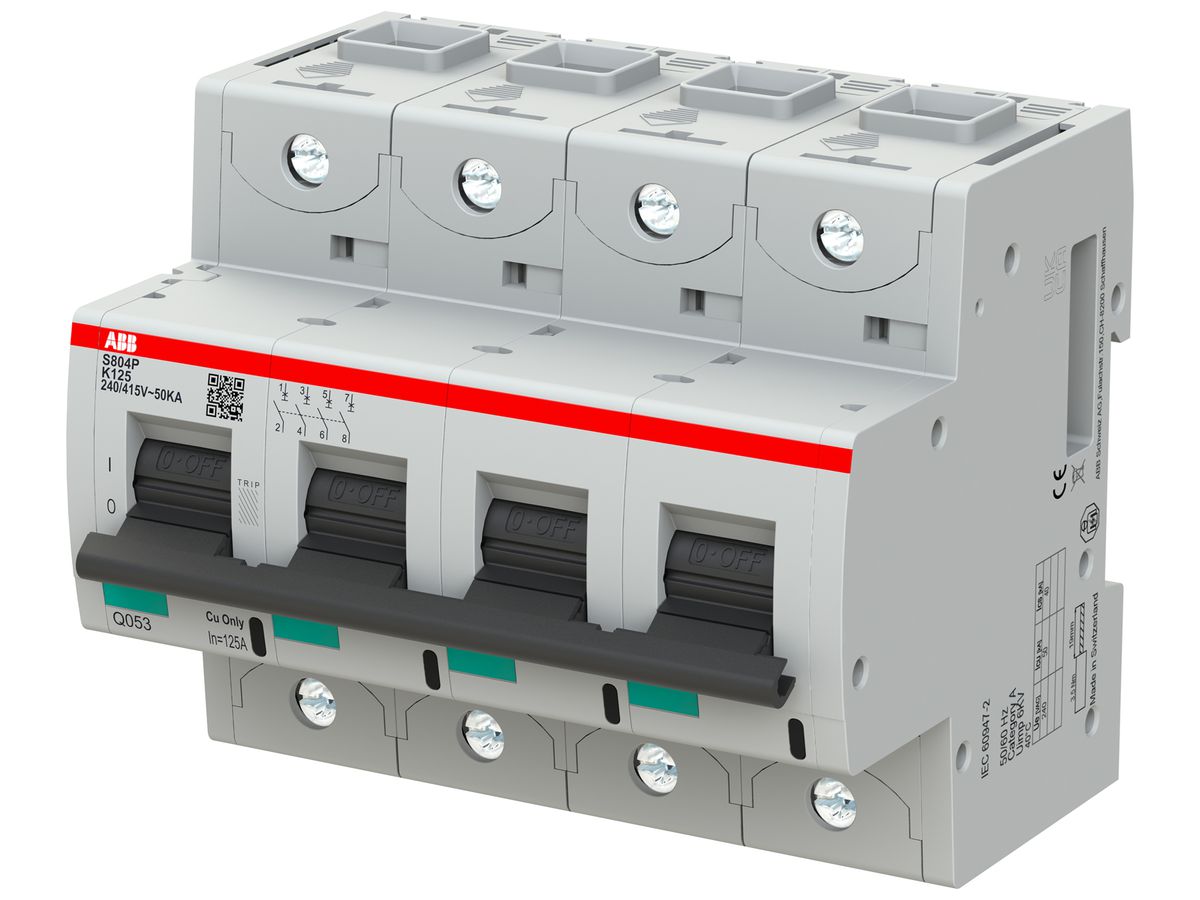 Leitungsschutzschalter ABB S804P-K125 4P 400V K-125A 50kA 6.5TE