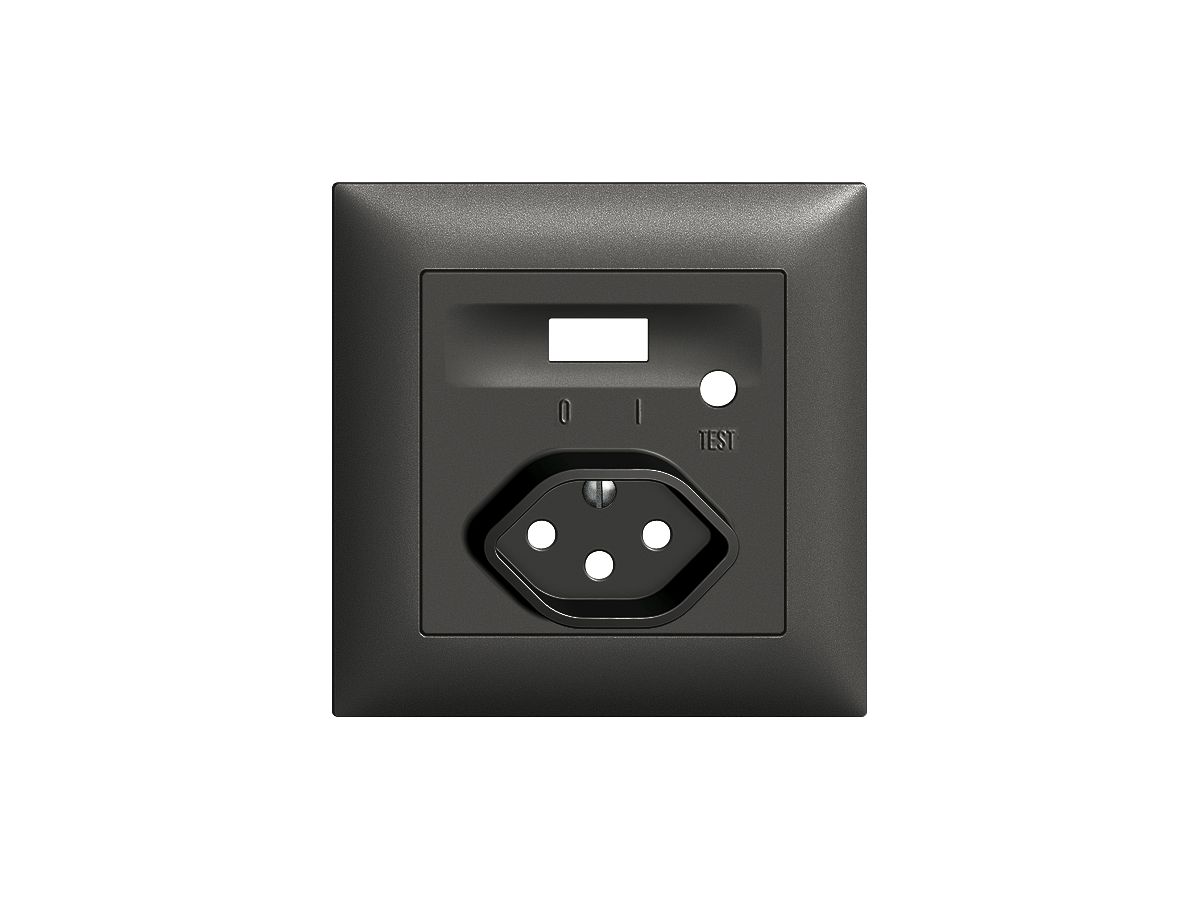 Frontset EDIZIOdue zu FI-Steckdose schwarz