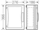 Apparategehäuse Hensel FP 0251 grau leer mit Türe geschlossen 276×366×186mm