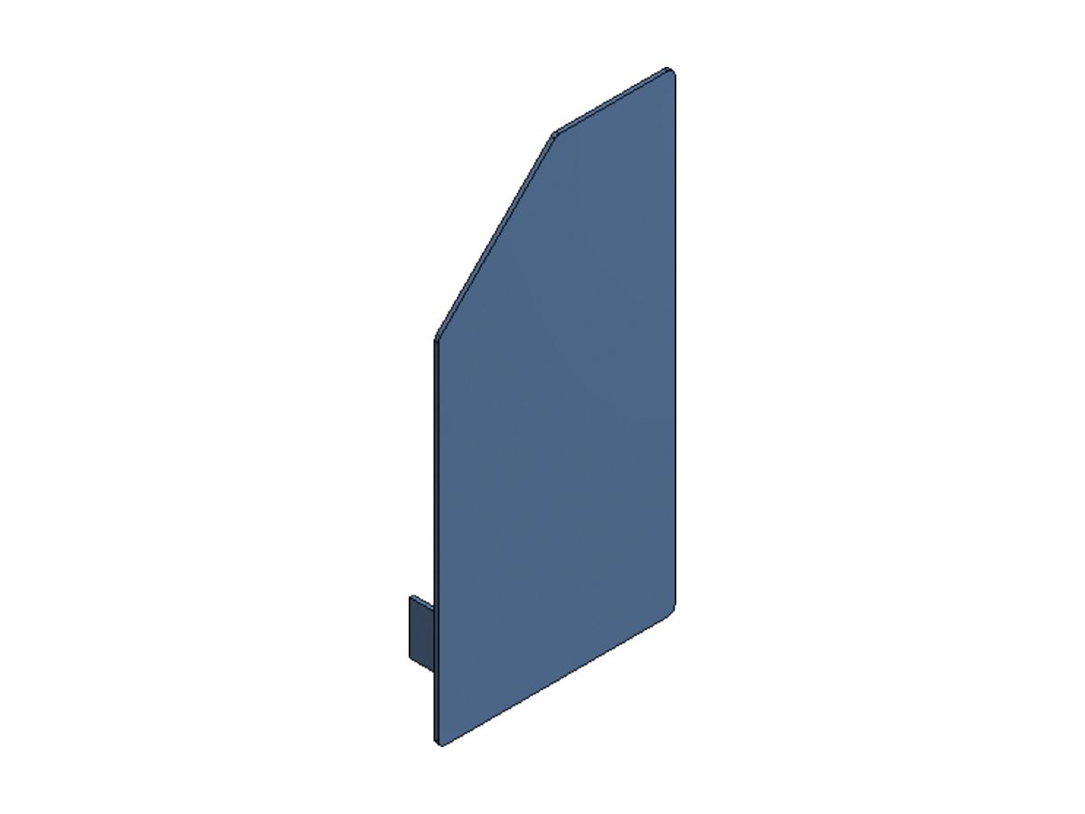 Endstück links zu Kombikanal 200×120mm verzinkt reinweiss