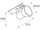 Strahler SLV PURIA GU10 50W mit 1-Phasen-Adapter IP20, silbergrau