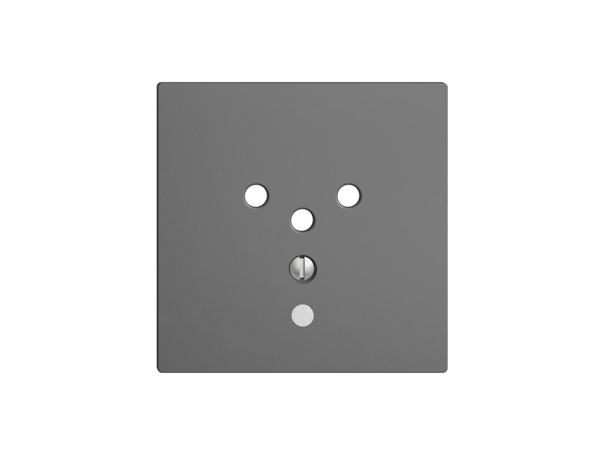Frontplatte EDIZIOdue T12 dunkelgrau 60×60mm mit Linse für Steckdose