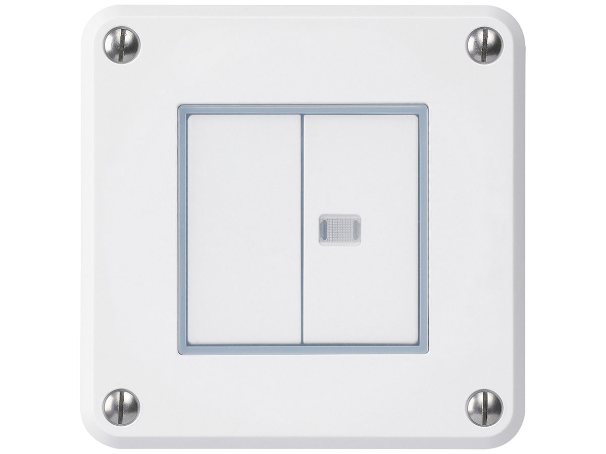 UP-Druckschalter robusto IP55 Schema 3/Drucktaster 1×beleuchtet weiss