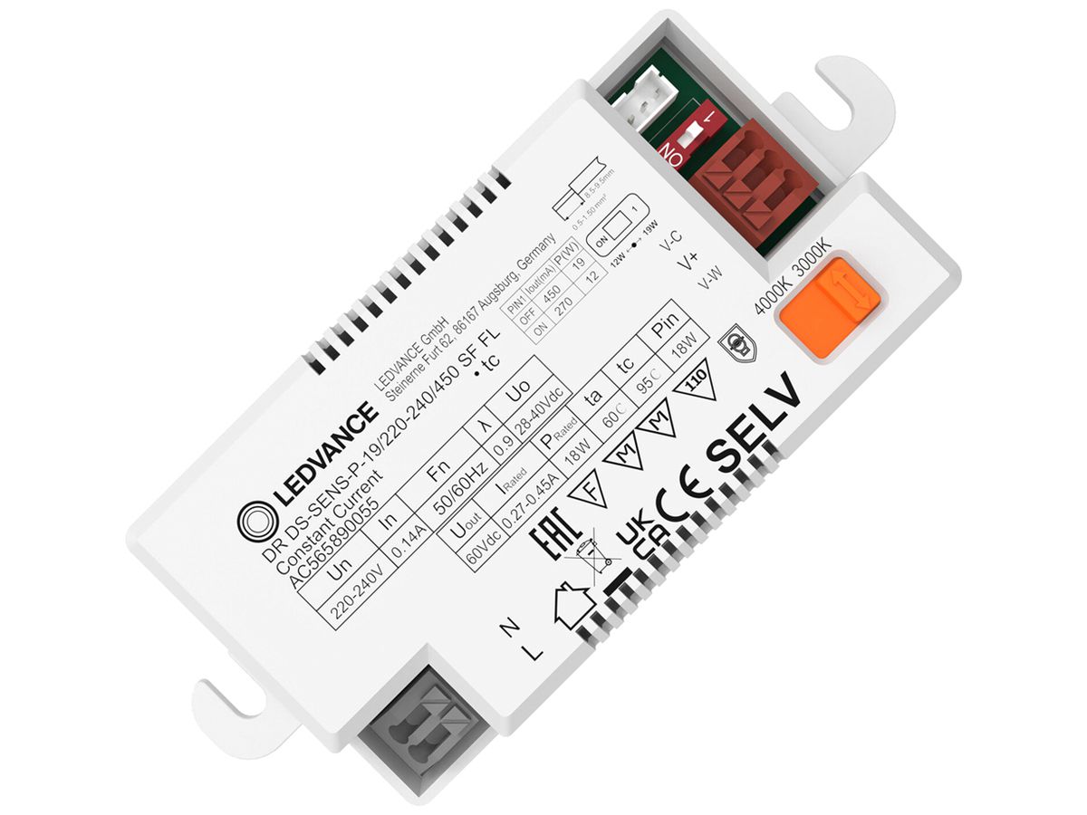 LED-Betriebsgerät LEDVANCE SURFACE FLAT 18…19W 60V 270…450mA ON/OFF