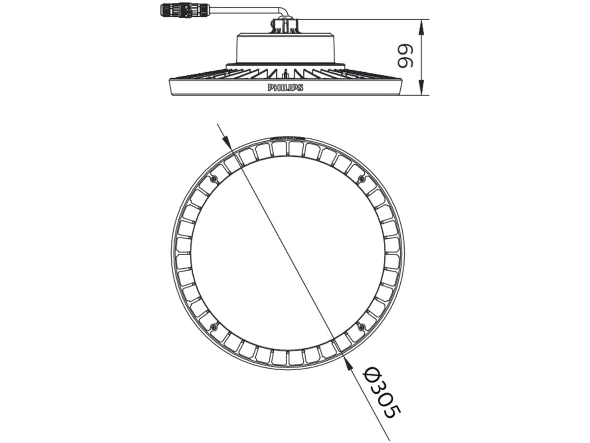 LED-Hallenstrahler Philips CoreLine Value Highbay 154W 20500lm 4000K grau