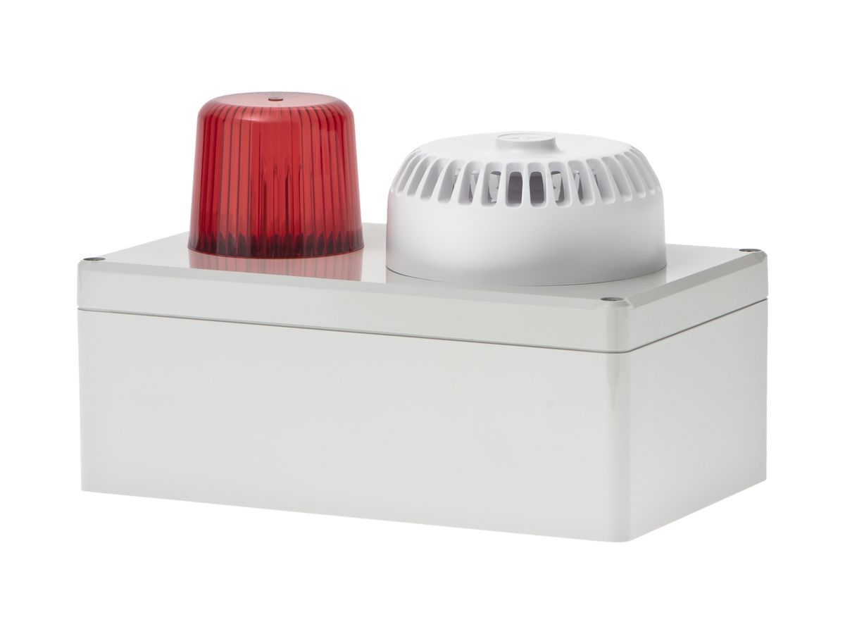 Blitzleuchte Hugentobler Typ 110 mit Sirene 230VAC 15Ws rot