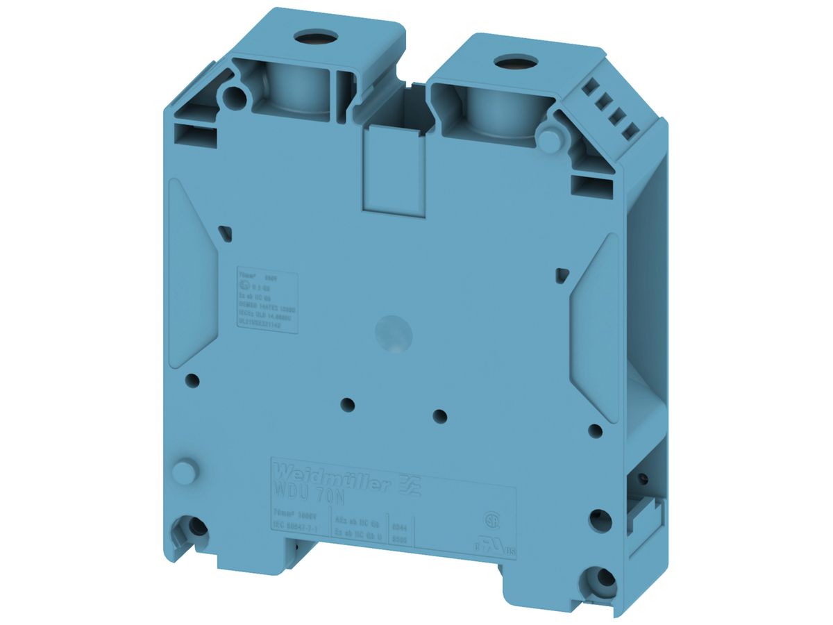 Durchgangs-Reihenklemme 16…70mm² 192A 1000V TH35/G32 blau