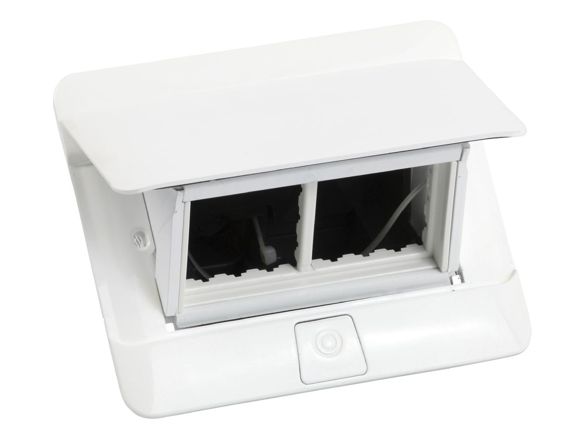 Tischeinbaudose Legrand POP-UP, für 4 Module Mosaic, 142.5×120mm, weiss
