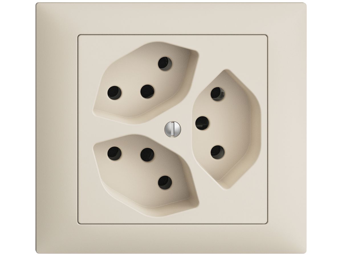 EB-Steckdose EDIZIOdue 3×T13 crema