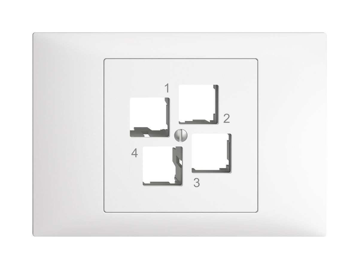 EB-Montageset EDIZIOdue BKE EASYNET S-One, für 4×RJ45, geradeauslass, weiss