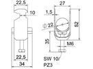 Schnellverleger BET 2056 H-Fuss Kunststoff 16…22mm 1×Kabel Stahl tfZn