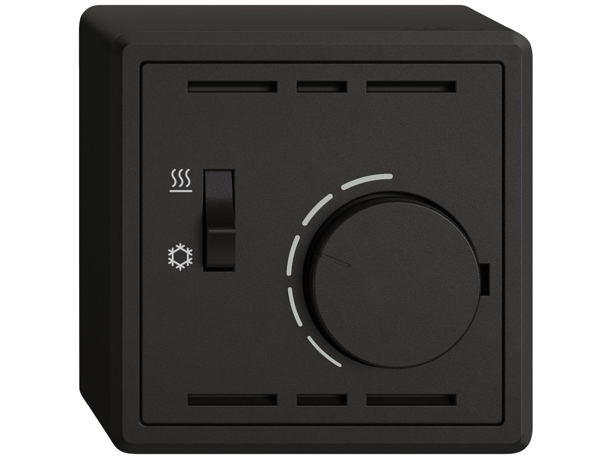 AP-Raumthermostat EDIZIO.liv SNAPFIX® m.Schalter Heizen/Kühlen 230VAC 50Hz sz
