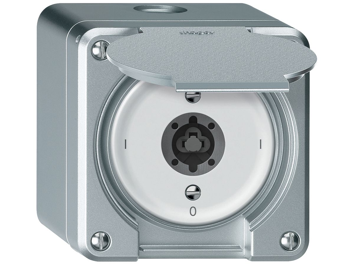 AP-Schlüsselschalter robusto Ausschalter 1-polig 16A 250V 86×86mm Aluminium