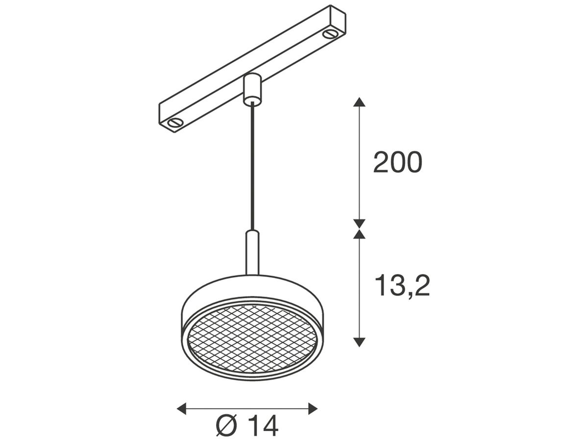 LED-Pendelleuchte SLV GRIP FLAT 15W 400lm 2700…3000K DALI Ø140mm weiss