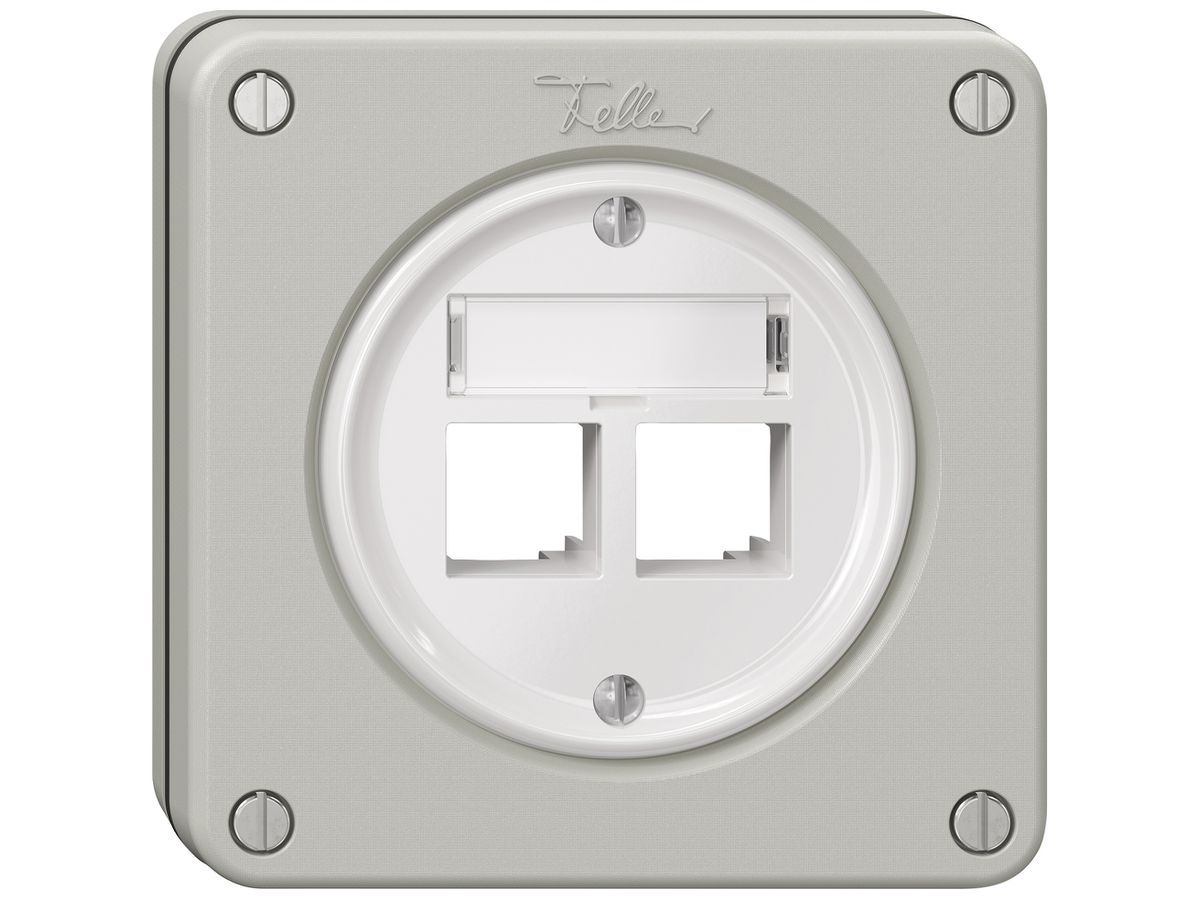 UP-Montageset NEVO EASYNET S-One SNAPFIX® für 2 Buchsen 87×87mm lgu