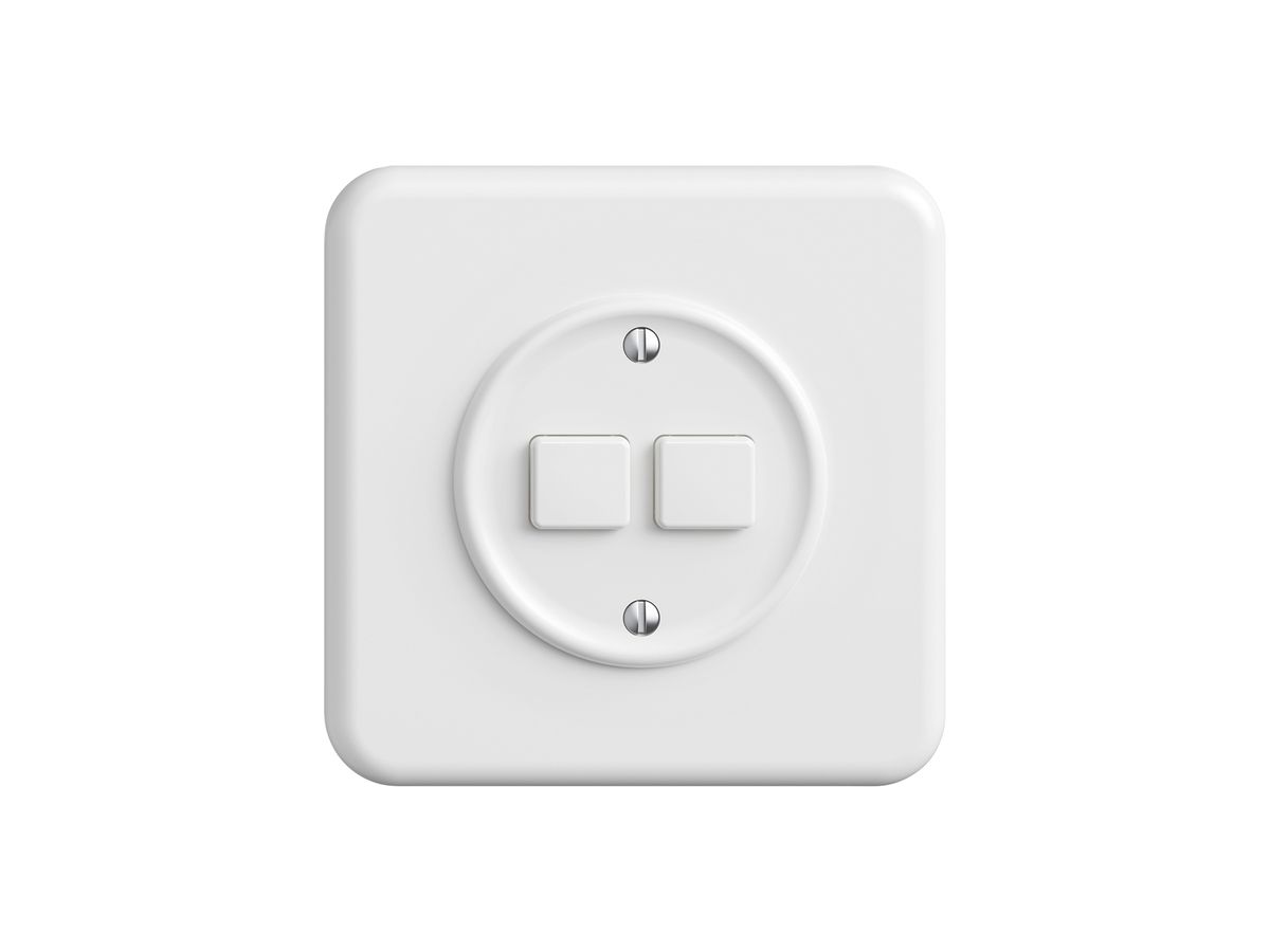 UP-Druckschalter STANDARDdue Wiser SNAPFIX® m.Nebenstelle 2T 2B weiss