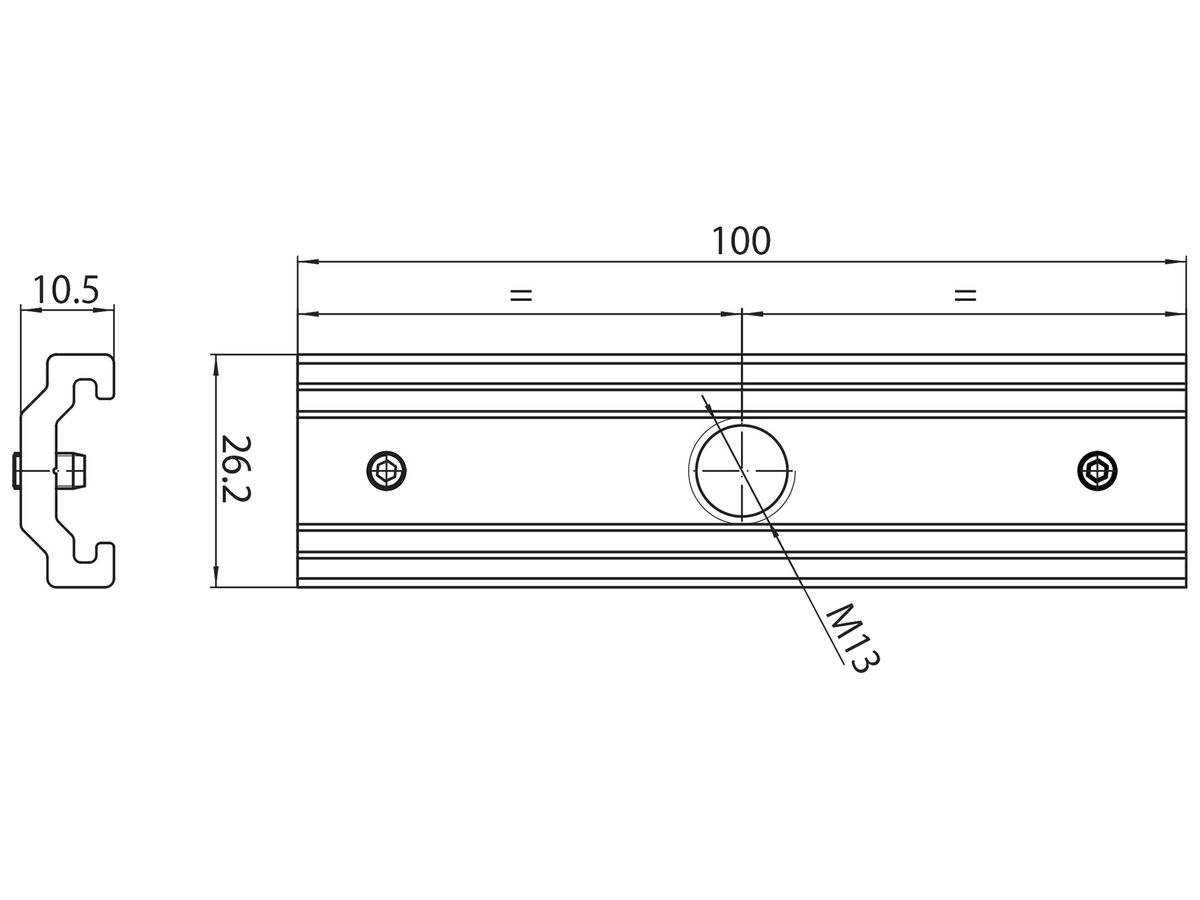 Schienenhalterung Sylvania OneTrack M13 Aluminium 100mm×26.2mm×10.5mm weiss