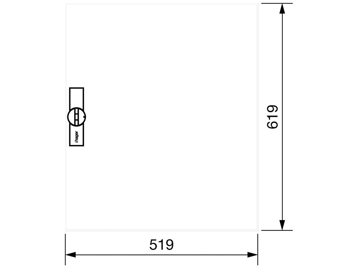 Tür rechts Hager univers für AP-Feldverteiler FWB42/FWB43/FWB44 650×550mm