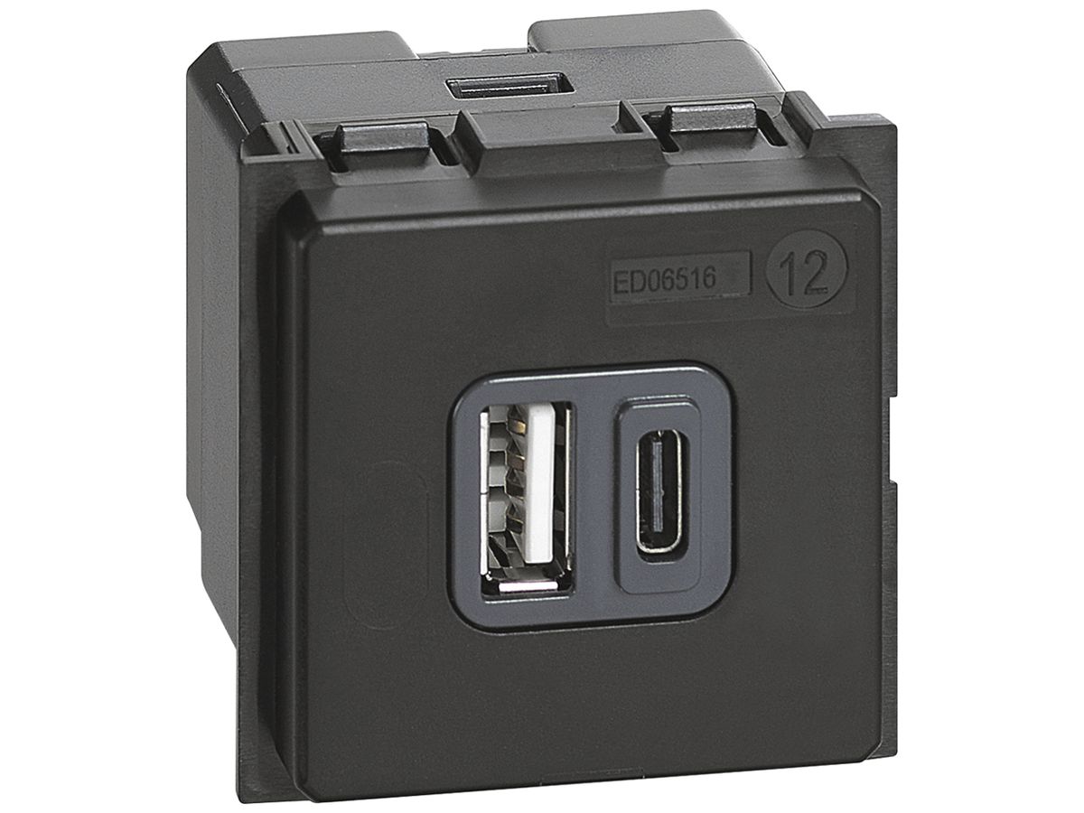 USB-Ladesteckdose Living Now Typ A + Typ C 2 Module