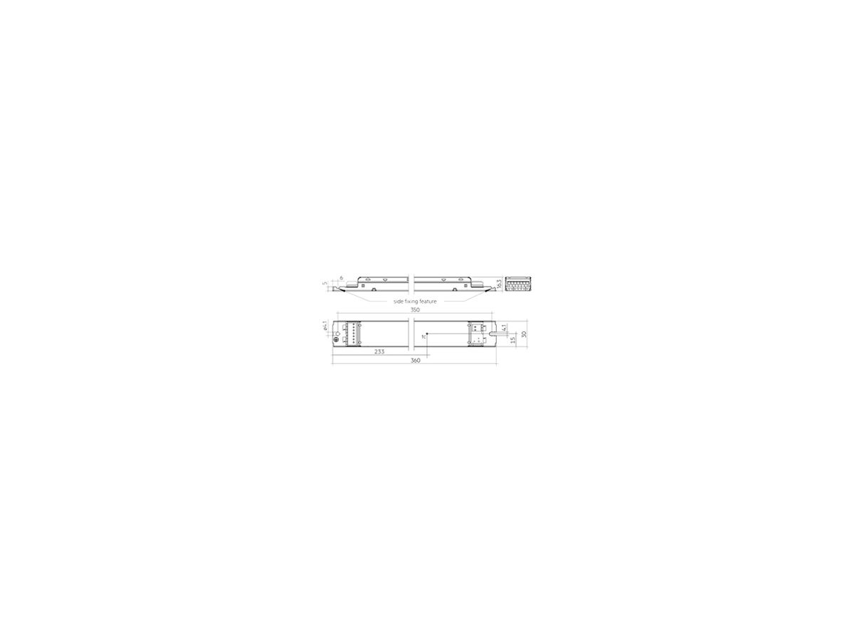 LED-Betriebsgerät Tridonic LC 13.5…75W 60V 900…1900mA DALI DSI DIM 360×30×16mm