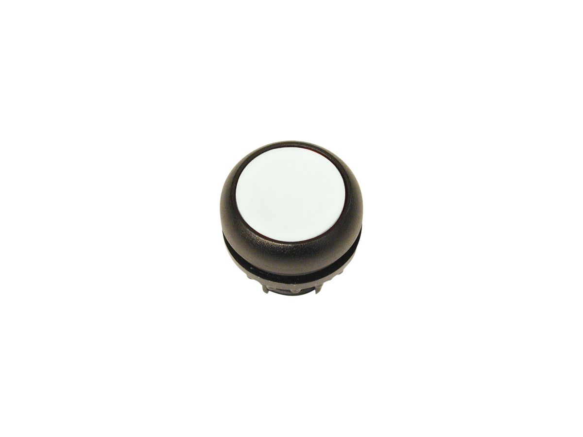 Drucktaste ETN RMQ flach weiss, tastend, Ring schwarz
