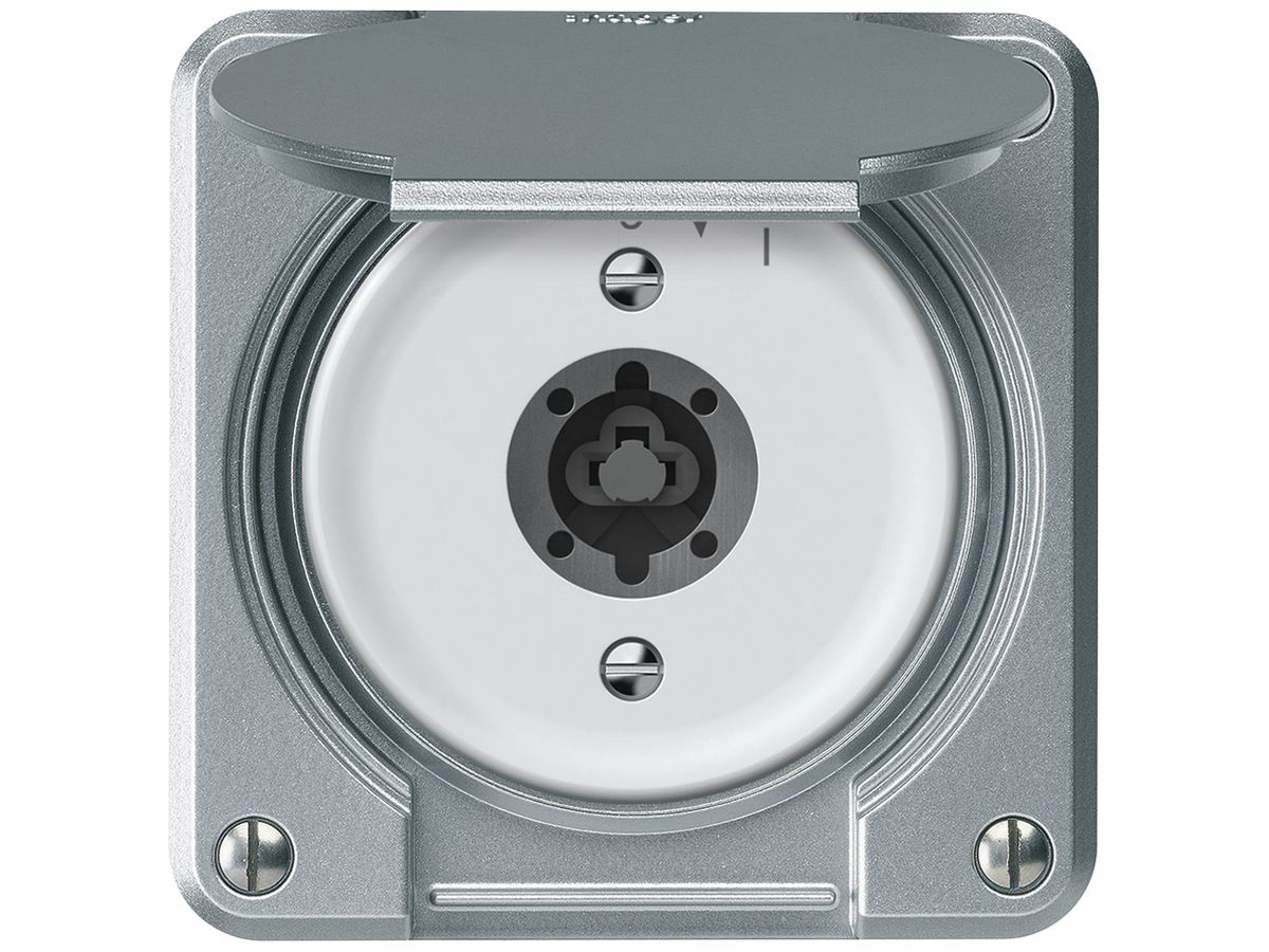 UP-Schlüsselschwenktaster robusto 2P 2NO 20A 250V 86×86mm Aluminium